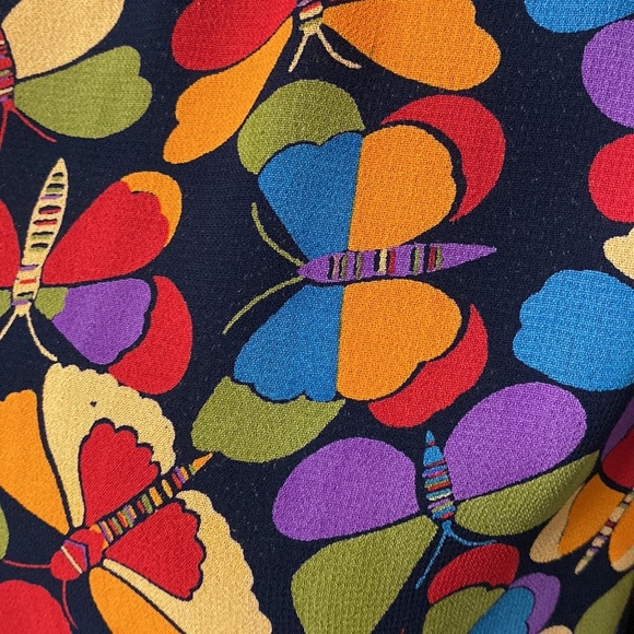 VINTAGE JAN SUE OF CALIFORNIA BUTTERFLY BLOUSE SIZE MEDIUM - Picture 4 of 14